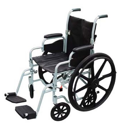 Lightweight Wheelchair drive Poly-Fly Desk Length Arm Swing-Away Footrest Black Upholstery 20 Inch Seat Width Adult 250 lbs. Weight Capacity