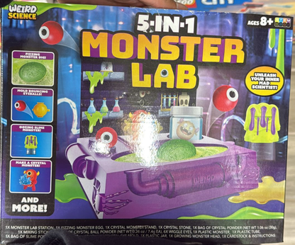 5-in-1 Monster Lab Science Kit for Kids – Slime, Crystals, Experiments & Monster Creations
