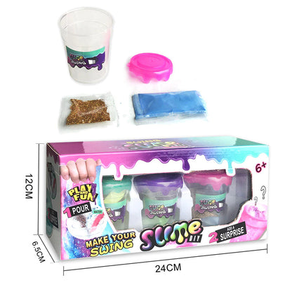 Swing Slime DIY Kit for Kids – Make Your Own Stretchy Slime Art & Craft Playset (Multicolor)