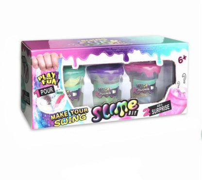 Swing Slime DIY Kit for Kids – Make Your Own Stretchy Slime Art & Craft Playset (Multicolor)
