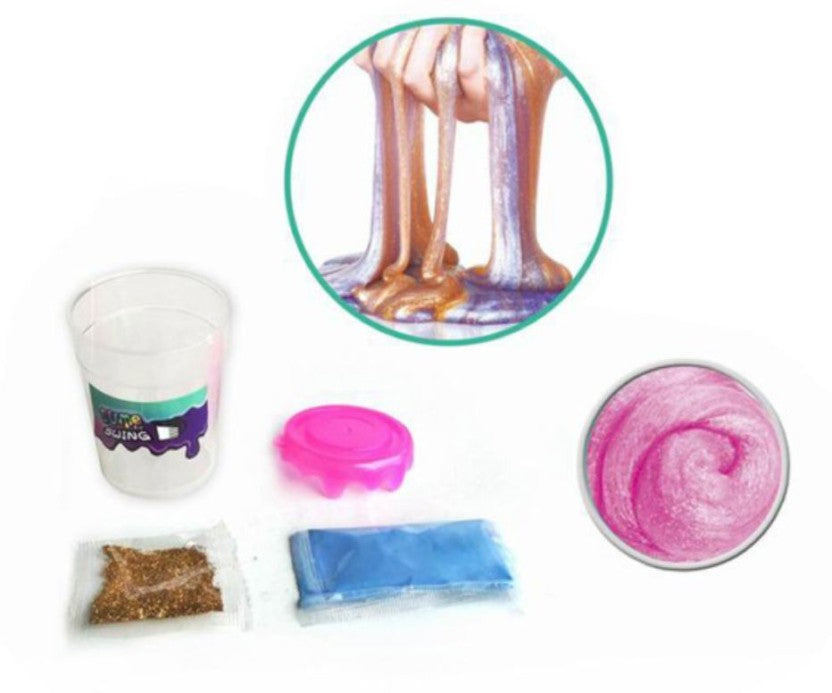Swing Slime DIY Kit for Kids – Make Your Own Stretchy Slime Art & Craft Playset (Multicolor)