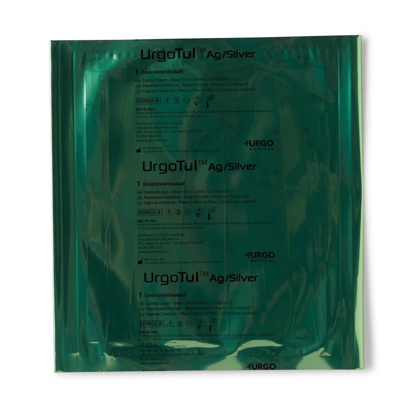 UrgoTul AG Silver Wound Contact Layer Dressing 6 x 8 Inch Sterile