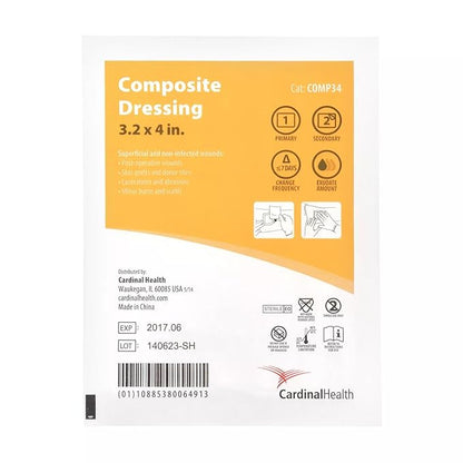 Cardinal Health Composite Adhesive Island Dressing 3.2 x 4 Inch Sterile Wound Dressing