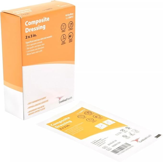 Cardinal Health Composite Adhesive Island Dressing 2 x 3 Inch Sterile Wound Dressing