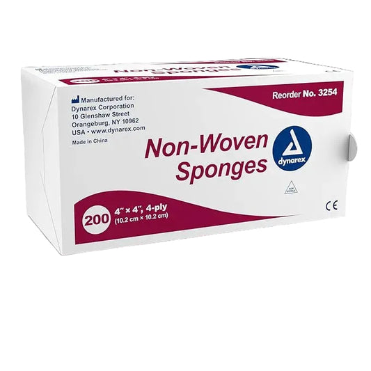 Dynarex Nonwoven Sponges 4 x 4 Inch, 4-Ply, NonSterile – 200 per Pack