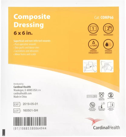 Cardinal Health Absorbent Composite Dressing 6 x 6 Inch Sterile Dressing
