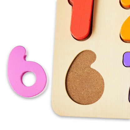 Spark Create Imagine Wooden Shape & Number Puzzle – Educational Toddler Toy for Ages 18 Months+