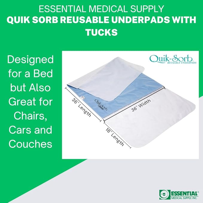 Reusable Underpad Quik-Sorb Deluxe 36 X 36 Inch Liquidfill Heavy Absorbency