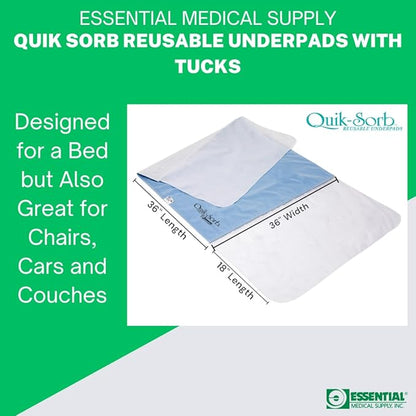Reusable Underpad Quik-Sorb Deluxe 36 X 36 Inch Liquidfill Heavy Absorbency
