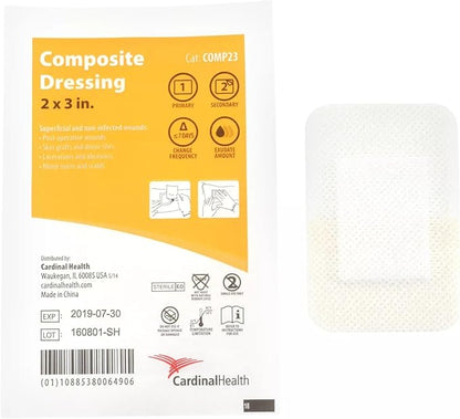 Cardinal Health Composite Adhesive Island Dressing 2 x 3 Inch Sterile Wound Dressing