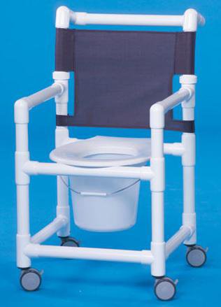 Commode / Shower Chair Select Fixed Arms PVC Frame Mesh