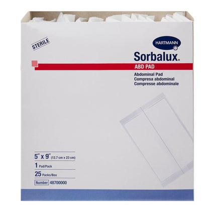 Sorbalux ABD Abdominal Pad 5 x 9 Inch Sterile 1-Ply