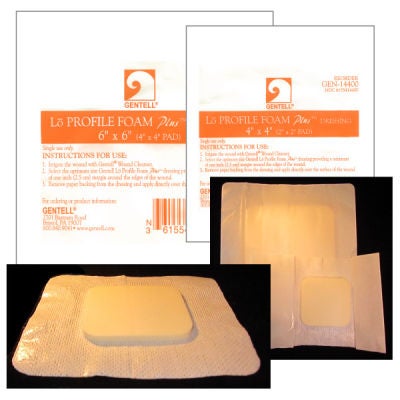 Gentell Bordered Foam Dressing 4 x 4 Inch Sterile Adhesive with Border