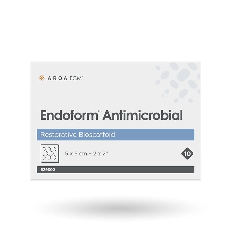 Endoform Antimicrobial High Flow Silver Collagen ECM Dressing 2 x 2 Inch Sterile