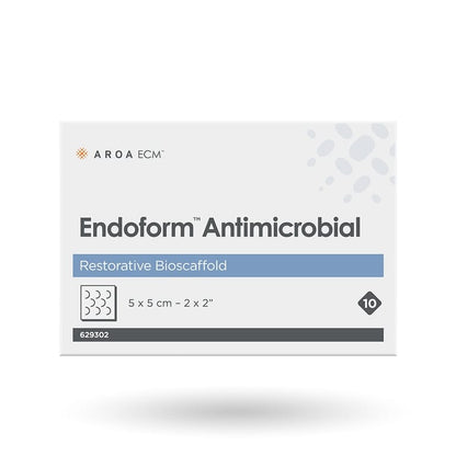 Endoform Antimicrobial High Flow Silver Collagen ECM Dressing 2 x 2 Inch Sterile