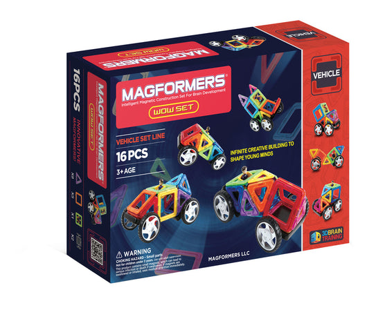 Magformers WOW Set 16-Piece Magnetic Construction Toy – STEM Learning Building Set for Kids 3+
