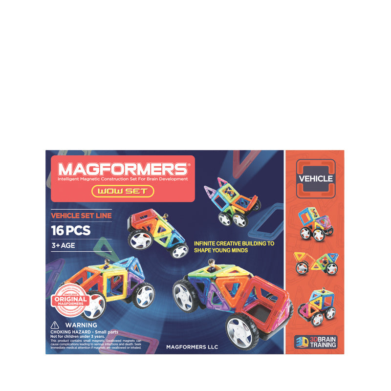 Magformers WOW Set 16-Piece Magnetic Construction Toy – STEM Learning Building Set for Kids 3+