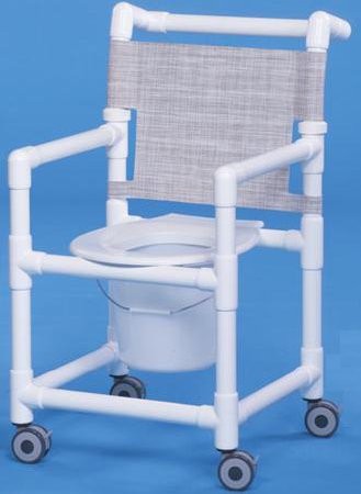 Commode / Shower Chair ipu Fixed Arms PVC Frame Mesh