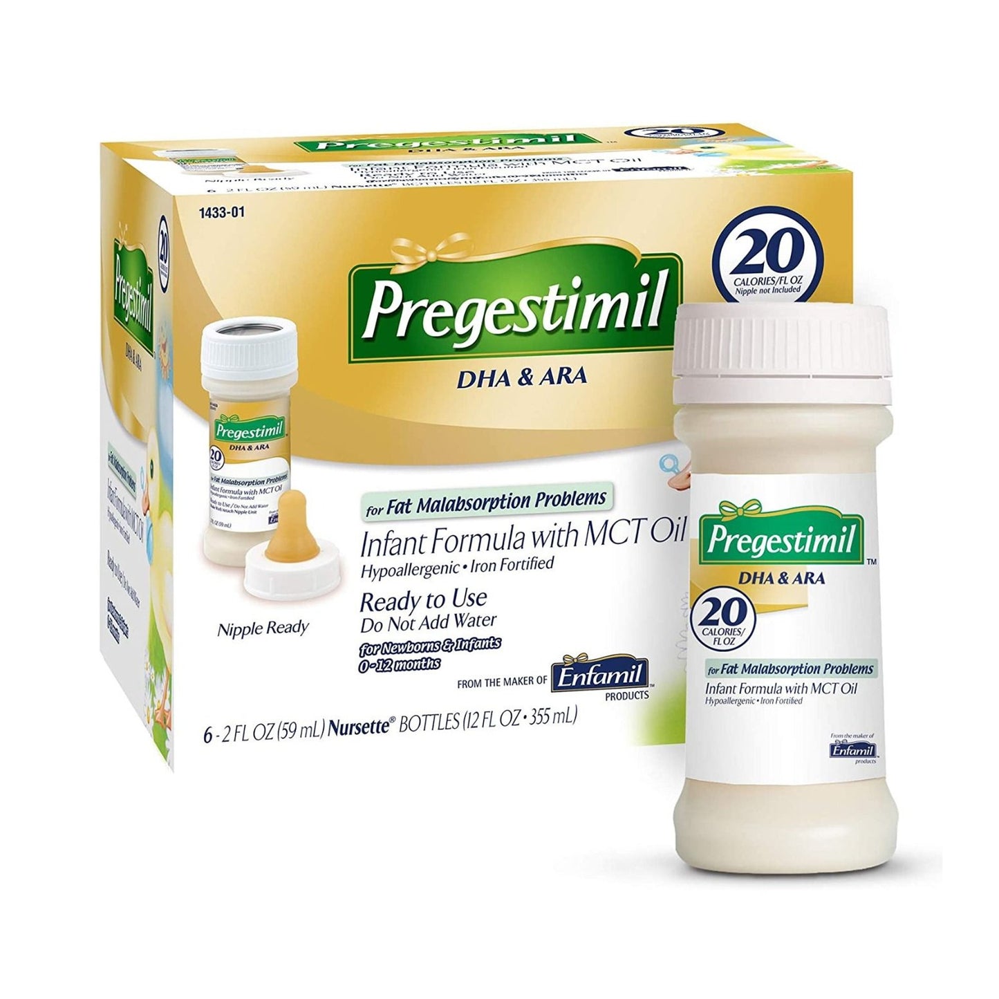Pregestimil Infant Formula 2 oz Bottle Unflavored MCT Oil for Fat Malabsorption