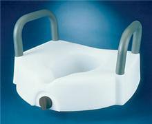 Raised Toilet Seat with Arms White 300 lbs. Weight Capacity