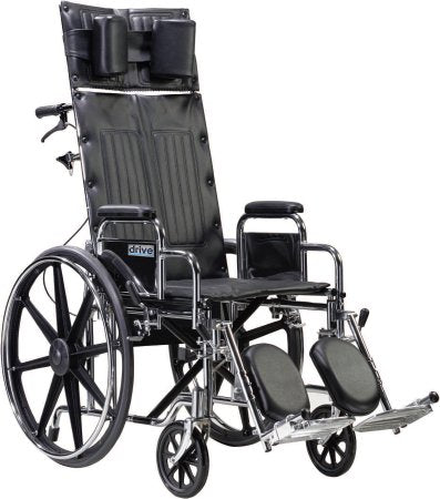 Reclining Wheelchair drive Sentra Dual Axle Desk Length Arm Swing-Away Elevating Legrest Black Upholstery 22 Inch Seat Width Adult 450 lbs. Weight Capacity