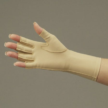 Compression Glove Open Finger Over-the-Wrist Length Left and Right Hand Stretch Fabric