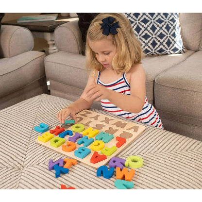 Spark Create Imagine Wooden Alphabet Puzzle – Educational Toy for Toddlers 18+ Months