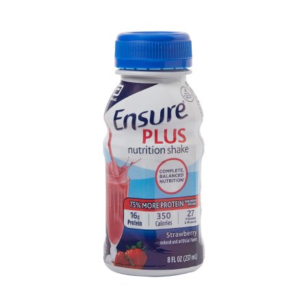 Oral Supplement Ensure Plus Nutrition Shake Strawberry Flavor Liquid 8 oz. Bottle