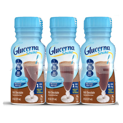 Glucerna Original Shake Rich Chocolate Oral Supplement 8 oz Bottle for Blood Sugar Management