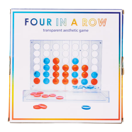Four in a Row Transparent Aesthetic Game – Board Game for 2 Players