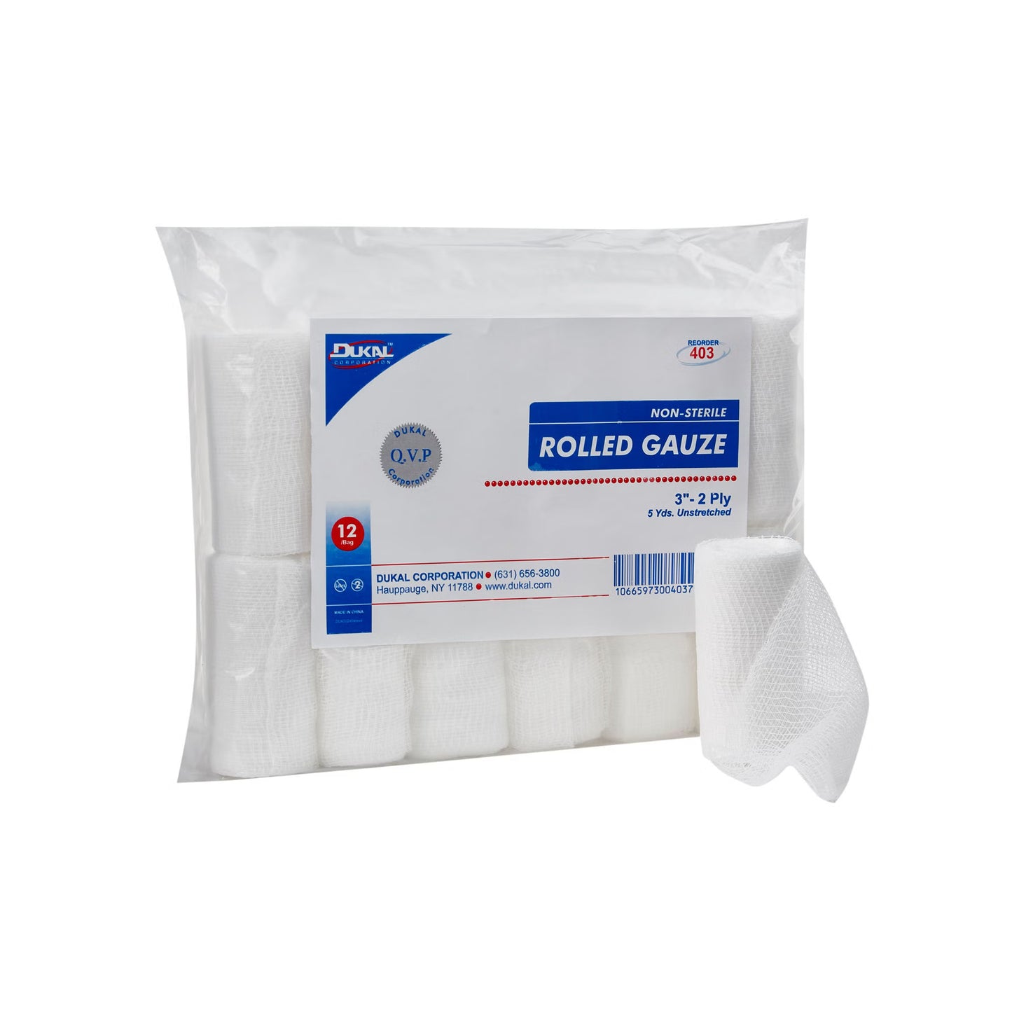 Dukal Conforming Bandage 3 Inch x 5 Yard 2-Ply NonSterile