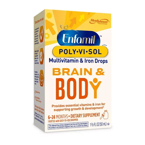 Enfamil Poly-Vi-Sol with Iron Pediatric Multivitamin Drops Fruit Flavor 50 mL Bottle
