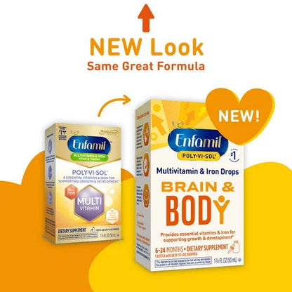 Enfamil Poly-Vi-Sol with Iron Pediatric Multivitamin Drops Fruit Flavor 50 mL Bottle