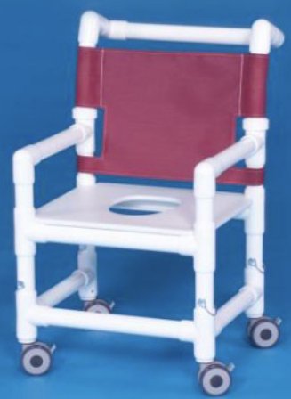 Shower Chair ipu Fixed Arms PVC Frame Mesh Backrest with Pushbar