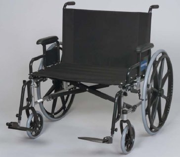 Bariatric Wheelchair Regency XL 2002 Full Length Arm Swing-Away Elevating Legrest Black Upholstery