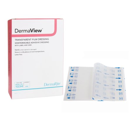 Transparent Film Dressing DermaView 4 X 5 Inch 2 Tab Delivery Rectangle Sterile