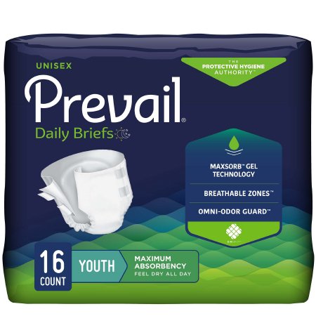 Unisex Youth Incontinence Brief Prevail Daily Briefs