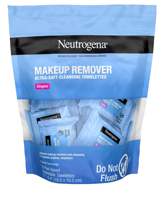 Facial Cleansing Towelette Neutrogena Makeup Remover Singles Individual Packet Unscented 1 Count