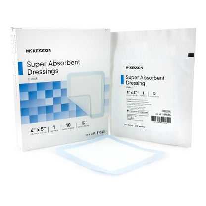 McKesson Super Absorbent Dressing 4 x 5 Inch – Rectangle