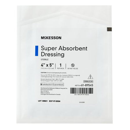 McKesson Super Absorbent Dressing 4 x 5 Inch – Rectangle