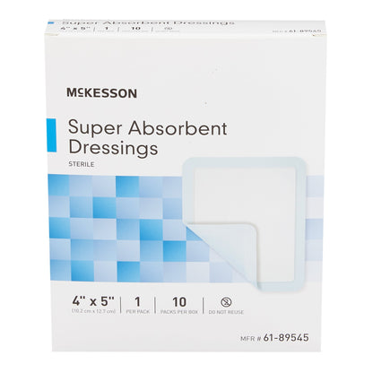 McKesson Super Absorbent Dressing 4 x 5 Inch – Rectangle