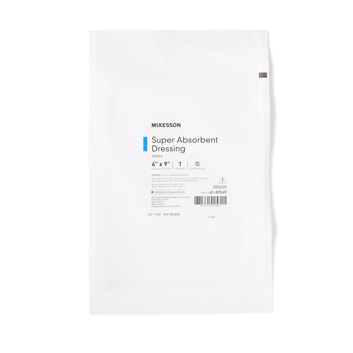 McKesson Super Absorbent Dressing 6 x 9 Inch – Rectangle