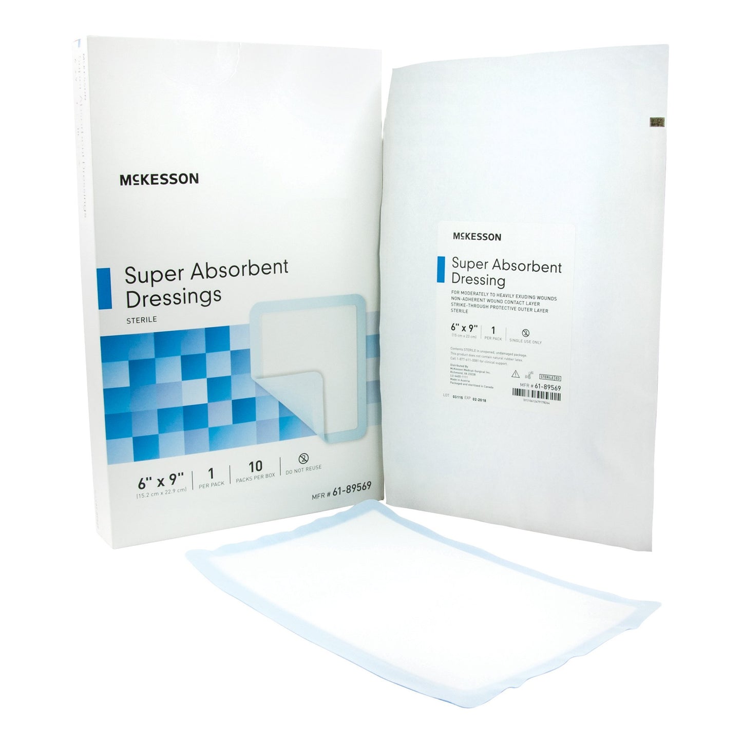 McKesson Super Absorbent Dressing 6 x 9 Inch – Rectangle