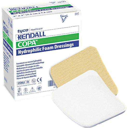 Kendall Foam Island Foam Dressing 6 x 6 Inch Sterile with Border and Film Backing