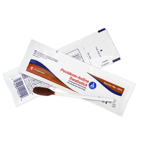 Impregnated Swabstick 10% Strength Povidone Iodine Individual Packet NonSterile