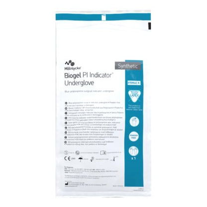 Surgical Underglove Biogel PI Indicator Underglove Sterile Polyisoprene Standard Cuff Length Smooth Blue Chemo Tested