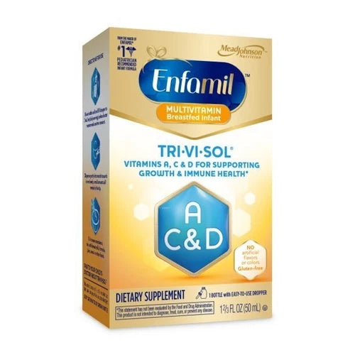 Enfamil Tri-Vi-Sol Pediatric Vitamin A C D Oral Supplement Drops Unflavored 50 mL Bottle
