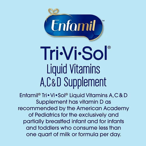 Enfamil Tri-Vi-Sol Pediatric Vitamin A C D Oral Supplement Drops Unflavored 50 mL Bottle