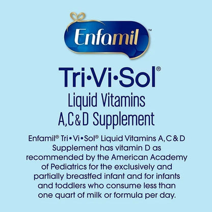 Enfamil Tri-Vi-Sol Pediatric Vitamin A C D Oral Supplement Drops Unflavored 50 mL Bottle