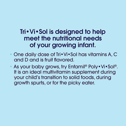 Enfamil Tri-Vi-Sol Pediatric Vitamin A C D Oral Supplement Drops Unflavored 50 mL Bottle